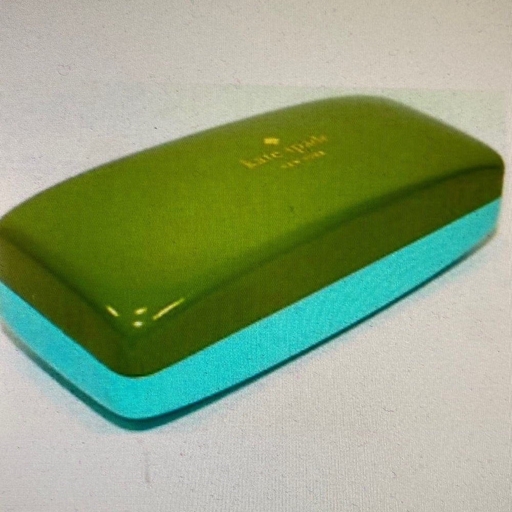 Kate Spade Teak/Green Eyeglass Hardshell case with Eyeglass Cloth